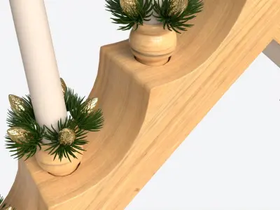 Advent 7-light Candlestick Arc 02 3D model