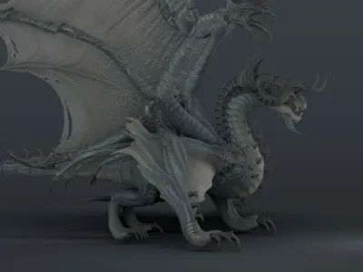 Snake dragon - rigged blender model Low-poly 3D model