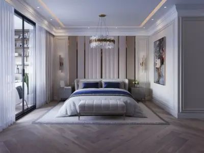 master bedroom  Low-poly 3D model