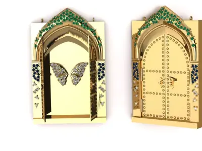 The Azure Butterfly Portal Necklace jewellery - for Her 3D print model