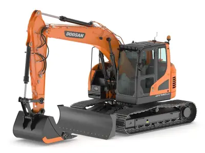 Doosan DX140LCR-5 excavator 3D model
