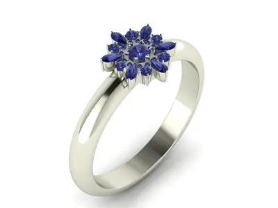 Floral Diamond Ring Size 60 EU 3D print model