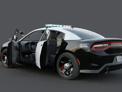 Police car Dodge Charger SRT Hellcat LAPD Low-poly 3D model