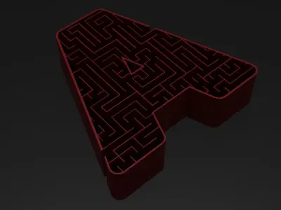 mazes letter Low-poly 3D model