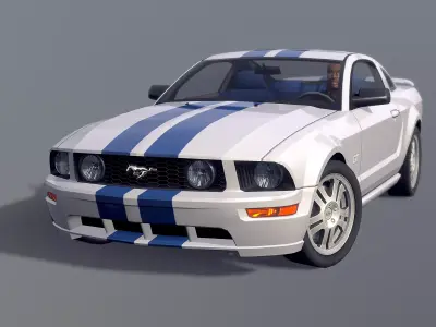 2005 Ford Mustang GT Low-poly 3D model