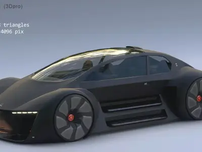 3Dpro CAR scifi 6 Low-poly 3D model