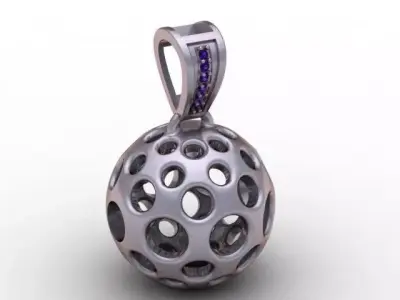 GeoSphere Orb Pendan  Hollow Multi Hole Luxury Jewelry STL 3D print model