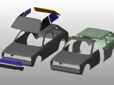 Toyota Starlet kb61 1983 Body For Print 3D print model