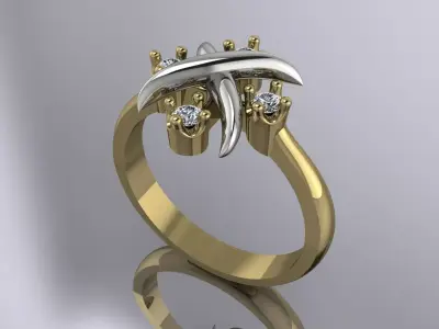 Tiffany Ring Brand Jewelry Gold 3D print model