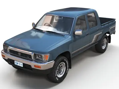 Toyota Hilux 4 door pickup Low-poly 3D model