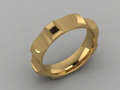 minimalism person ring in gold 3D print model