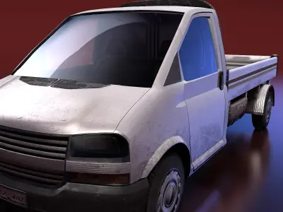 Pickup Van Low-poly 3D model