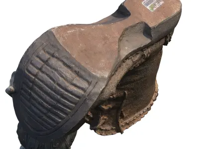 Garden sculpture Frog on a boot 3D model