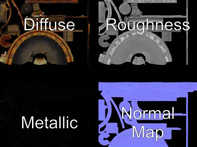 Ornate Decorative Fountain Model Pack Low-poly 3D model