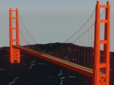 Bridge golden gate in san francisco 3D model