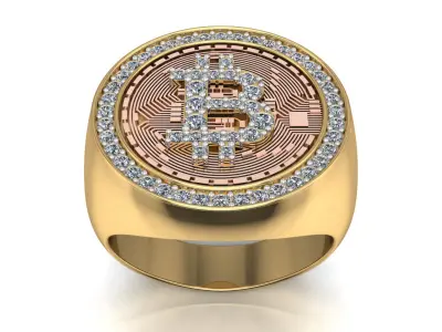 BitCoin Ring For Men 3D print model