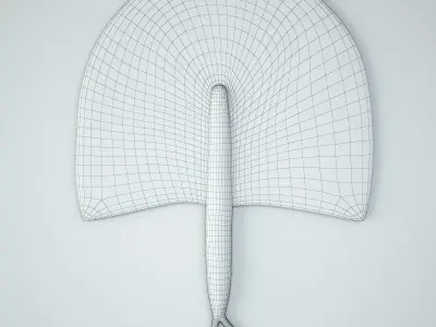 African Handwoven Fan 31 3D model
