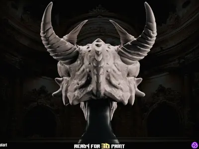 Dragon SKull With Holder 3D Printing Stl Free 3D print model