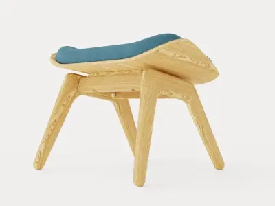 The Reader ottoman Low-poly 3D model
