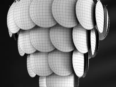 Glass Shells Suspension Chandelier 3D model