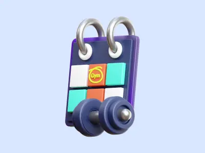 Gym Date 3D Illustration Low-poly 3D model