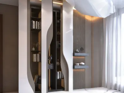 Wall Decore    TV Wall    cabinet      library      3D model