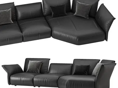 Flower Designed Luxury Calf Leather Sofa 3D model purchase