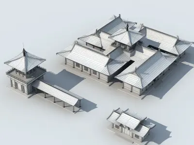 China temples church Historical sites palace Tang dynasty 3D model order
