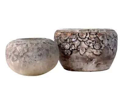 Java Stone Flower Pots 3D model