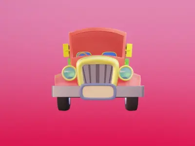 Stylized - Game ready truck Low-poly 3D model