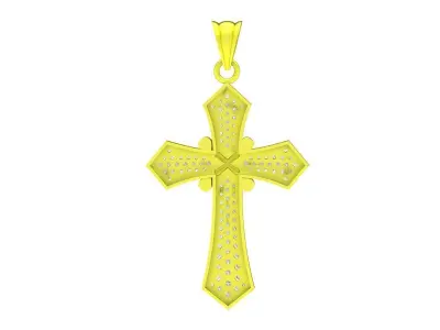 A6835 Luxury Diamond Cross Pendant 3D print model