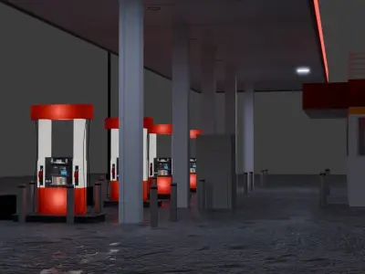Gas station 3D model