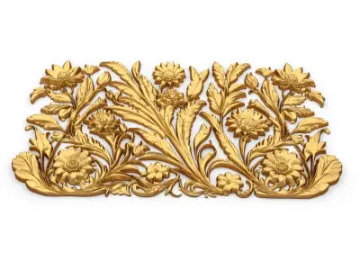 mural classic flowers decor ornament 12 3D model