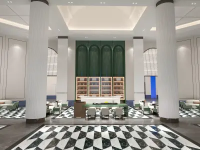 Hotel lobby Low-poly 3D model