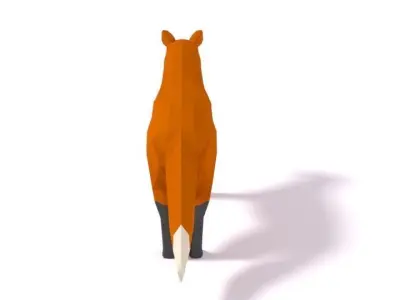 Low Poly Cartoon Fox Low-poly 3D model
