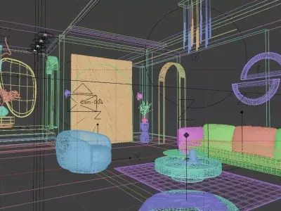 Cozy Reception scene 3D model