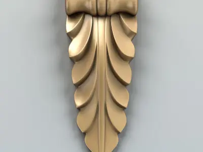 Carved decor vertical 004 3D model
