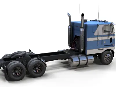 Peterbilt 362 cabover tracktor Low-poly 3D model