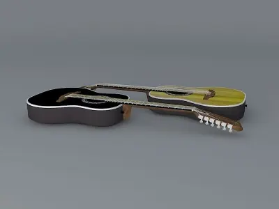 Ovation 12 string acoustic guitar Free 3D model