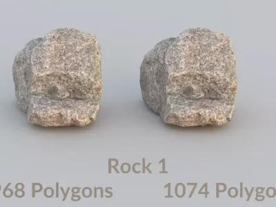 Realistic Granite Rock Scan 3 Free low-poly 3D model
