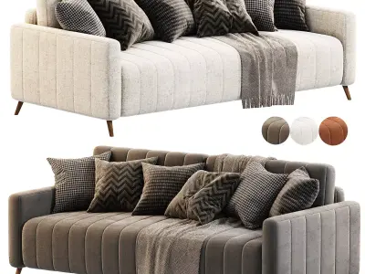 sofa Velvet Grey 3D model