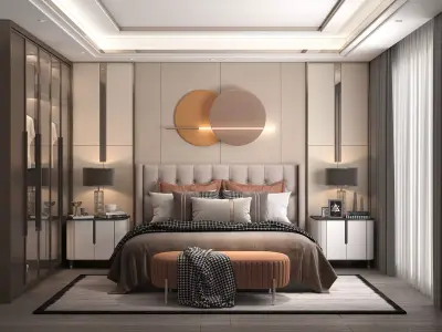 Modern Bedroom Scene 35 3D model