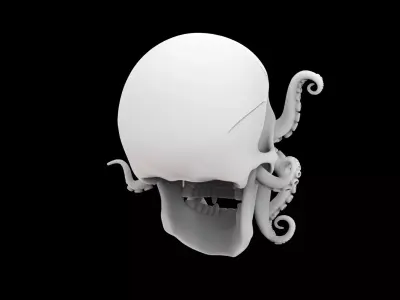 Cursed Pirate Skull with Tentacles 3D Print Model 3D print model