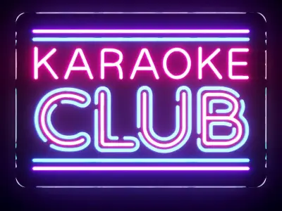 Karaoke Club Neon Sign 3D model