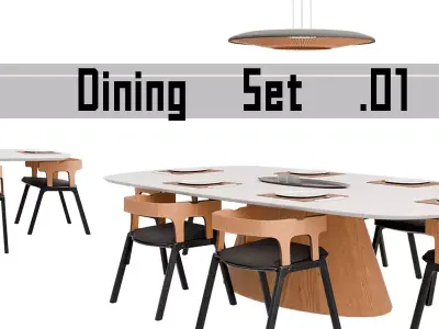 Dining Set  Free 3D model