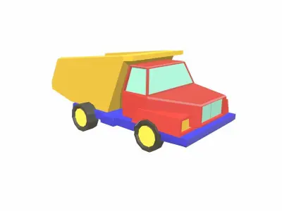 Cartoon Truck 3d model Low-poly 3D model