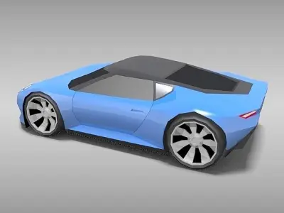 Lowpoly sports car concept Low-poly 3D model
