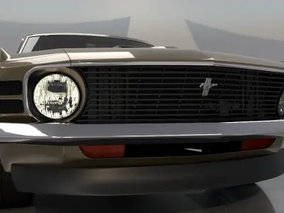 Mustang 1970 High Poly and Low Poly 3D model