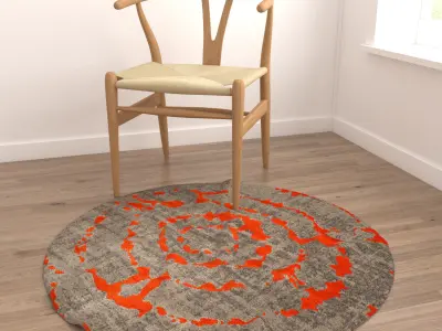 Round Rug Set 267 3D model