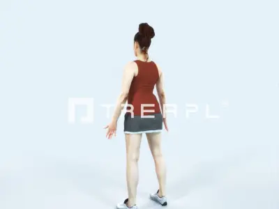 Yearn 01L Animated Rigged Sports Woman Low-poly 3D model